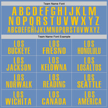 Load image into Gallery viewer, Custom Light Blue Yellow Performance Golf Polo Shirt