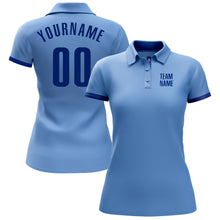 Load image into Gallery viewer, Custom Light Blue Royal Performance Golf Polo Shirt