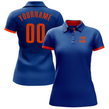 Load image into Gallery viewer, Custom Royal Orange Performance Golf Polo Shirt