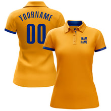 Load image into Gallery viewer, Custom Gold Royal Performance Golf Polo Shirt