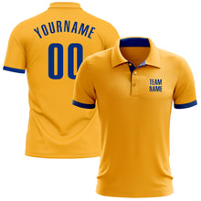 Load image into Gallery viewer, Custom Gold Royal Performance Golf Polo Shirt