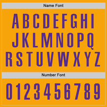 Load image into Gallery viewer, Custom Gold Purple Performance Golf Polo Shirt