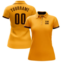 Load image into Gallery viewer, Custom Gold Brown Performance Golf Polo Shirt