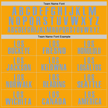 Load image into Gallery viewer, Custom Gold Light Blue Performance Golf Polo Shirt