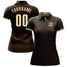 Load image into Gallery viewer, Custom Brown Cream Performance Golf Polo Shirt