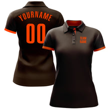 Load image into Gallery viewer, Custom Brown Orange Performance Golf Polo Shirt