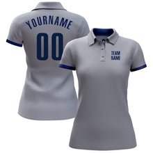 Load image into Gallery viewer, Custom Gray Navy Performance Golf Polo Shirt