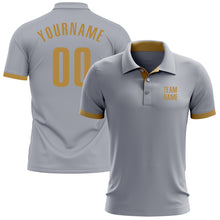 Load image into Gallery viewer, Custom Gray Old Gold Performance Golf Polo Shirt