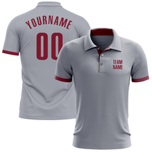 Load image into Gallery viewer, Custom Gray Crimson Performance Golf Polo Shirt