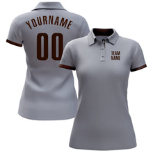 Load image into Gallery viewer, Custom Gray Brown Performance Golf Polo Shirt