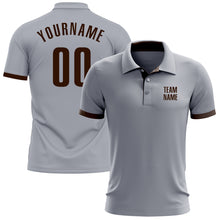 Load image into Gallery viewer, Custom Gray Brown Performance Golf Polo Shirt