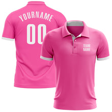 Load image into Gallery viewer, Custom Pink White Performance Golf Polo Shirt