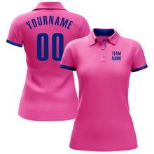 Load image into Gallery viewer, Custom Pink Royal Performance Golf Polo Shirt