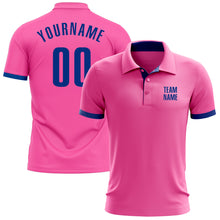 Load image into Gallery viewer, Custom Pink Royal Performance Golf Polo Shirt