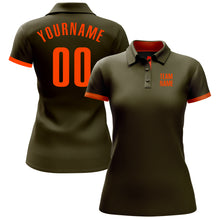 Load image into Gallery viewer, Custom Olive Orange Performance Salute To Service Golf Polo Shirt