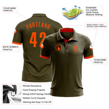 Load image into Gallery viewer, Custom Olive Orange Performance Salute To Service Golf Polo Shirt