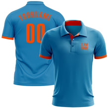 Load image into Gallery viewer, Custom Panther Blue Orange Performance Golf Polo Shirt