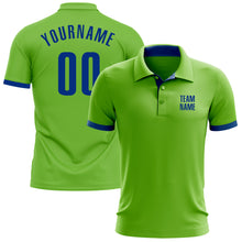 Load image into Gallery viewer, Custom Neon Green Royal Performance Golf Polo Shirt