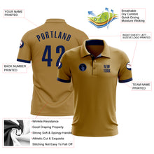 Load image into Gallery viewer, Custom Old Gold Navy Performance Golf Polo Shirt