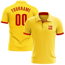 Load image into Gallery viewer, Custom Yellow Red Performance Golf Polo Shirt