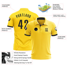Load image into Gallery viewer, Custom Yellow Black Performance Golf Polo Shirt