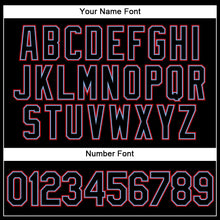 Load image into Gallery viewer, Custom Black Black Light Blue-Red Performance Vapor Golf Polo Shirt