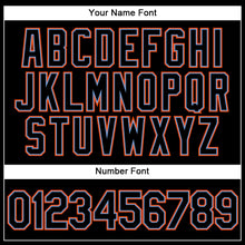 Load image into Gallery viewer, Custom Black Black Powder Blue-Orange Performance Vapor Golf Polo Shirt