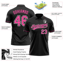 Load image into Gallery viewer, Custom Black Pink-White Performance Vapor Golf Polo Shirt