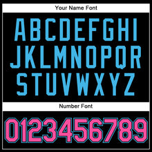 Load image into Gallery viewer, Custom Black Pink-Sky Blue Performance Vapor Golf Polo Shirt