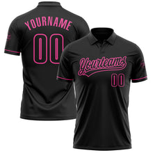 Load image into Gallery viewer, Custom Black Black-Pink Performance Vapor Golf Polo Shirt