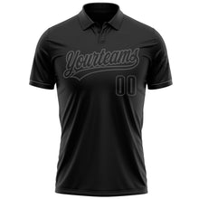 Load image into Gallery viewer, Custom Black Black-Steel Gray Performance Vapor Golf Polo Shirt