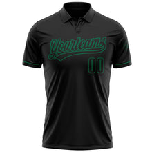 Load image into Gallery viewer, Custom Black Black-Kelly Green Performance Vapor Golf Polo Shirt