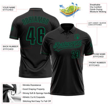 Load image into Gallery viewer, Custom Black Black-Kelly Green Performance Vapor Golf Polo Shirt