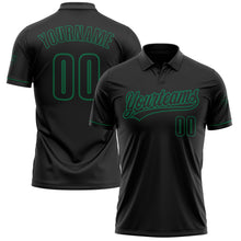 Load image into Gallery viewer, Custom Black Black-Kelly Green Performance Vapor Golf Polo Shirt