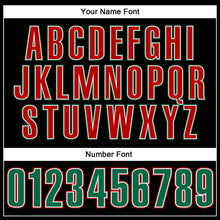 Load image into Gallery viewer, Custom Black Kelly Green-Red Performance Vapor Golf Polo Shirt