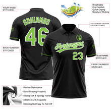 Load image into Gallery viewer, Custom Black Neon Green-White Performance Vapor Golf Polo Shirt