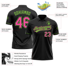 Load image into Gallery viewer, Custom Black Pink-Neon Green Performance Vapor Golf Polo Shirt