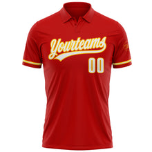 Load image into Gallery viewer, Custom Red White-Yellow Performance Vapor Golf Polo Shirt