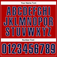 Load image into Gallery viewer, Custom Red Navy-White Performance Vapor Golf Polo Shirt