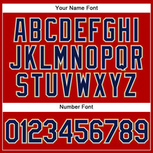 Load image into Gallery viewer, Custom Red Navy-Old Gold Performance Vapor Golf Polo Shirt