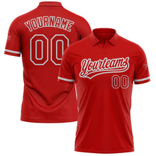 Load image into Gallery viewer, Custom Red Red-Gray Performance Vapor Golf Polo Shirt