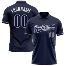 Load image into Gallery viewer, Custom Navy Navy-White Performance Vapor Golf Polo Shirt