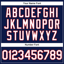 Load image into Gallery viewer, Custom Navy White-Red Performance Vapor Golf Polo Shirt