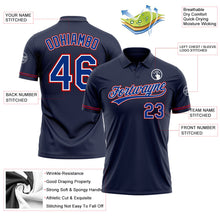 Load image into Gallery viewer, Custom Navy Royal-Red Performance Vapor Golf Polo Shirt