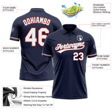 Load image into Gallery viewer, Custom Navy White Gray-Red Performance Vapor Golf Polo Shirt