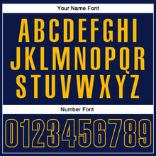 Load image into Gallery viewer, Custom Navy Navy-Gold Performance Vapor Golf Polo Shirt