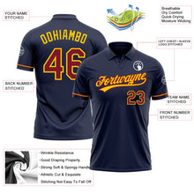 Load image into Gallery viewer, Custom Navy Cimson-Yellow Performance Vapor Golf Polo Shirt