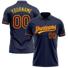 Load image into Gallery viewer, Custom Navy Cimson-Yellow Performance Vapor Golf Polo Shirt