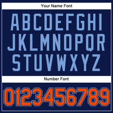 Load image into Gallery viewer, Custom Navy Orange-Powder Blue Performance Vapor Golf Polo Shirt