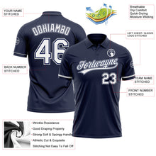 Load image into Gallery viewer, Custom Navy White-Gray Performance Vapor Golf Polo Shirt